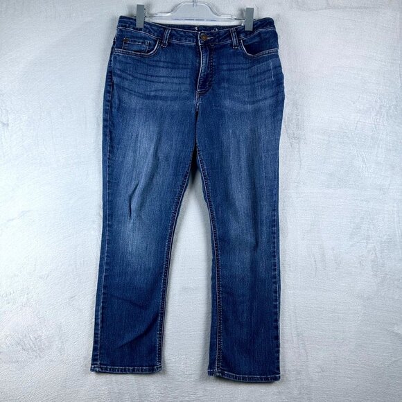 Riders by Lee Women's Straight Leg Jeans Denim 1SMTCW6 Blue Size 14 Petites - Picture 1 of 10